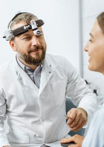 eye doctor exams patient for Vitreous Degeneration